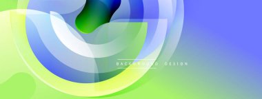 Soyut akışkan şekiller, canlı maviler, yeşiller dinamik kompozisyon oluşturur. Yumuşak eğimler hareketi, modern estetiği akla getiriyor. Arkaplan tasarımı ögesi.