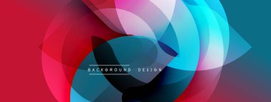 Soyut renkli katmanlar dinamik bileşim yaratır. Üst üste binen şekiller canlı kırmızıları, mavileri, pembeleri harmanlıyor. Modern tasarım enerjiyi, hareketi, derinliği çağrıştırıyor. Yumuşak gradyanlar görsel ilgi sunar.