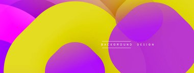 Soyut renkli arkaplan. Üst üste binen şekiller dinamik bileşim yaratır. Canlı pembeler, sarılar, portakallar düzgün bir şekilde harmanlanır. Çeşitli projeler için modern tasarım ögesi.