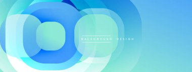 Soyut katmanlı şekiller akan mavi, turkuaz bir tasarım yaratıyor. Yumuşak eğimler hareket ve derinlik olduğunu gösteriyor. Özgeçmiş ve sunumlar için minimalist estetik.