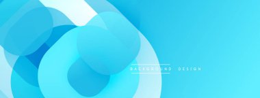 Soyut mavi arkaplan. Üst üste binen yuvarlak şekiller yumuşak eğimler ve modern tasarım yaratır. Hafif, havadar ve ince renk değişiklikleriyle. Minimalist estetik.