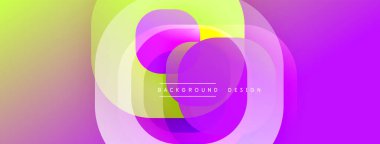 Canlı, soyut bir kompozisyon. Üst üste binen yarı saydam çemberler, dinamik görsel efekt yaratır. Gradyan renkler düzgün bir şekilde harmanlanarak modern arkaplan tasarımı oluşturur. Düz geçişler, yumuşak renkler..