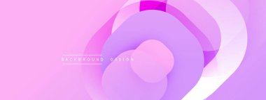 Soyut pembe arka plan örtüşen dairesel katmanlar. Gradyan gölgeler derinlik yaratır, yumuşak görsel akış. Dijital projeler ve sunumlar için uygun minimalist tasarım.