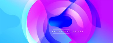 Soyut canlı katmanlar dinamik bileşim yaratır. Renkler karışıyor, dairesel şekiller oluşturuyor. Modern tasarım arka planlar, sunumlar ve dijital sanat için uygundur..