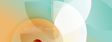 Soyut geometrik şekiller yumuşak renk eğimlerini oluşturur. Açık deniz mavisi, şeftali, beyaz renkler kompozisyona hakim. Özgeçmiş ve sunumlar için uygun minimalist tasarım.