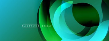 Soyut arkaplan özellikleri katmanlı dairesel şekiller. Derece renkler mordan koyu yeşile dönüşür. Modern tasarım akıcılığı, hareketi, derinliği çağrıştırıyor. Minimalist estetik.