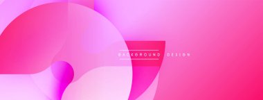 Soyut pembe arka plan. Üst üste binen şekiller yumuşak eğimler yaratıyor, modern estetik. Metin elementli minimalist tasarım arka plan tasarımını belirtiyor. Yumuşak geçişler, canlı renkler.
