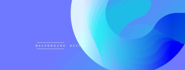 Soyut mavi arkaplan özellikleri üst üste binen eğri şekiller. Gradyan gölgeler derinlik yaratır, akıcı tasarım akıcılığı çağrıştırır, modern estetik dijital projeler için uygundur.