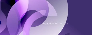 Soyut mor tasarım, üst üste binen daireler oluşturarak dinamik görsel doku oluşturur. Yumuşak eğimler derinlik sağlar, modern estetik arka planlar için uygundur.