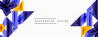 Soyut geometrik şekiller, mavi, sarı. Arka planlar, afişler, sunumlar için modern tasarım unsuru. Minimalist stil.