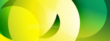 Soyut arkaplan özellikleri üst üste biniyor. Sarı, yeşil renkler canlı, modern görsel efektler yaratır. Düzen eğimleri kompozisyona hakim.