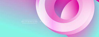 Soyut pembe, mor renkler katmanlı daireler oluşturur. Turkuaz renkler lavantaya karışır ve pürüzsüz geçişler yaratır. Minimalist tasarım.