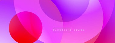 Soyut arkaplan özellikleri üst üste binen daireler, canlı pembeler, morlar. Modern tasarım, pürüzsüz gradyanlar dinamik görsel efekt yaratır.