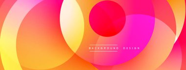 Canlı örtüşen çemberler dinamik gradyan arkaplan oluşturur. Sıcak renkler modern estetik sunuyor. Pürüzsüz geçişler görsel ahenk sunar.