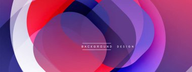 Soyut renkli çakışan daireler dinamik görsel efekt yaratır. Arkaplan ve sunumlar için uygun modern tasarım.