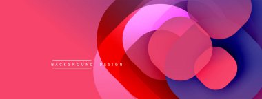 Soyut renkli çemberler dinamik görsel efektler yaratıyor. Gradyan gölgeler düzgün bir şekilde harmanlanarak modern arkaplan tasarımı oluşturur.