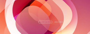 Soyut katmanlar sıcak renk değişimleri yaratır. Üst üste binen daireler dinamik görsel doku oluşturur. Yumuşak renkler modern tasarım elementlerini gösteriyor.