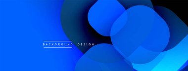 Soyut mavi katmanlar dinamik bileşim yaratır. Gradyan gölgeler modern görsel cazibe sunar. Minimalist tasarım çeşitli projelere uyar.