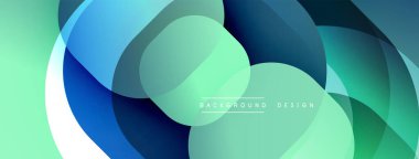 Soyut sıvı şekilleri örtüşür, parlak mavi, yeşil gradyanlar yaratır. Modern tasarım hareketi çağrıştırıyor, derinliği. Mevcut en küçük metin.