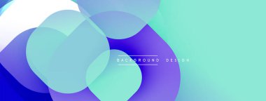 Soyut sıvı şekilleri kesişir. Mavi, turkuaz, mor renkler modern arka plan yaratır. Minimalist tasarım, pürüzsüz gradyanlar.