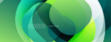 Soyut sıvı şekiller, canlı yeşil renkler, üst üste binen katmanlar modern arkaplan tasarımı yaratır. Yumuşak eğimler, dinamik bileşimler.