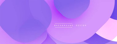 Soyut mor katmanlar yumuşak eğimler yaratır. Üst üste binen daireler modern, minimalist tasarımı oluşturur. Metin arkaplan tasarımı okur.