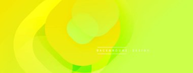 Soyut sarı arkaplan. Üst üste binen daireler dinamik, akışkan görsel efektler yaratır. Parlak gradyanlar enerji ve hareket önerir.