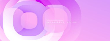 Soyut katmanlar dinamik mor gradyan oluşturur. Dairesel şekiller üst üste binerek modern arkaplan tasarımı oluşturur. Yumuşak renkler sakin estetik önerir.