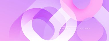 Soyut pastel katmanlar yumuşak, akışkan şekiller yaratır. Mor, pembe egemen dizaynın renkleri. Minimalist, modern estetik.