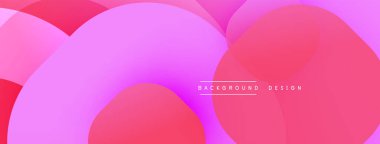 Soyut pembe, mor gradyanlar üst üste binen daireler oluşturur. Modern tasarım akıcılığı, yumuşaklığı, görsel uyumu çağrıştırıyor. Basit arkaplan dokusu.