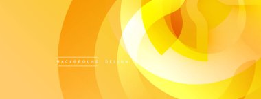 Soyut sarı tasarım. Üst üste binen daireler dinamik görsel efekt yaratır. Sıcaklık enerjiyi, iyimserliği işaret eder. Modern arkaplan dokusu.
