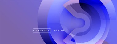 Soyut tasarım katmanlı daireler, gradyanlar içerir. Mor, mavi renkler modern görsel efektler yaratır. Dijital projeler için minimalist arkaplan.