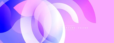 Soyut sıvı şekilleri örtüşür, canlı pembeler, maviler, morlar yaratır. Modern tasarım dinamik, pürüzsüz, zarif.