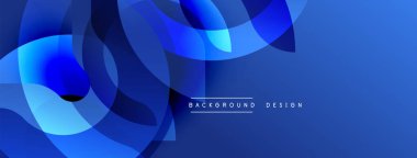 Soyut mavi şekiller dinamik bileşim oluşturur. Dereceli gölgeler derinlik katar, modern his katar. Minimalist tasarım uygun arka planlar.