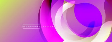 Soyut renkli arkaplan. Üst üste binen daireler dinamik görsel efekt yaratır. Mezuniyet geçişleri pürüzsüz estetik cazibe sunuyor.