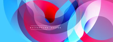 Soyut canlı katmanlar dinamik bileşim yaratır. Yumuşak eğimler, akışkan şekiller hareketi, modern estetiği akla getiriyor..