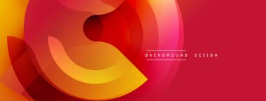 Soyut enerjik tasarım. Üst üste binen daireler dinamik sıcak renk değişimleri yaratır. Kırmızı, turuncu, sarı renkler kompozisyona hakim. Modern estetik.