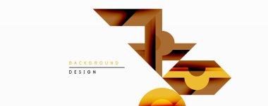 Soyut geometrik tasarım katmanlı şekiller, sıcak renk paleti. Kahverengi, altın tonlar modern görsel etki yaratır. Özgeçmiş ve sunumlar için uygun minimalist biçim.