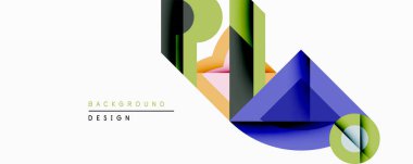 Soyut geometrik bileşim. Üst üste binen şekiller dinamik görsel efekt yaratır. Parlak renkler, temiz çizgiler, modern tasarım unsurları mevcut. Minimalist estetik, uygun arkaplan dokusu.