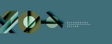 Soyut geometrik bileşim. Üst üste binen şekiller, sessiz deniz mavisi, zeytin ve gri renkler kullanarak derinlik yaratır. Arka planlar ve sunumlar için modern tasarım öğesi. Minimalist estetik.