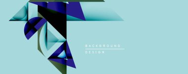 Soyut geometrik şekiller örtüşür, katmanlı tasarım yaratır. Mavi, yeşil, siyah renkler açık mavi arkaplan. Minimalist stil modern estetik, temiz kompozisyon öneriyor.