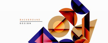 Soyut geometrik bileşim. Üst üste binen şekiller dinamik görsel efekt yaratır. Sıcak, serin renkler harmanlanarak modern arkaplan tasarımı oluşturur. Minimalist tarz, mevcut temiz çizgiler.