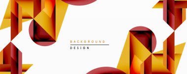 Soyut geometrik tasarım üst üste binen şekiller, sıcak renk paleti. Kırmızı, turuncu, sarı tonlar dinamik kompozisyon oluşturur. Özgeçmiş ve sunumlar için uygun minimalist biçim.