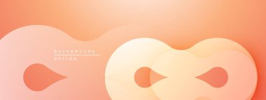 Soyut turuncu arka plan. Üst üste binen şekiller akış tasarımı yaratır. Minimalist estetik, yumuşak eğilimler mevcut.