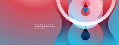 Soyut tasarım özellikleri üst üste binen daireler, gradyanlar. Yumuşak renkler modern, zarif görsel efektler yaratır. Minimalist kompozisyon.