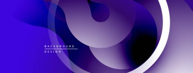 Soyut sıvı şekiller, mor renkler, modern tasarım. Gradyan arka plan dinamik görsel efekt yaratır. Minimalist kompozisyon.