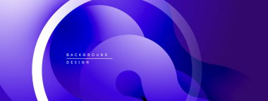 Soyut mor arkaplan. Üst üste binen şekiller dinamik görsel efekt yaratır. Dijital projeler için modern tasarım.