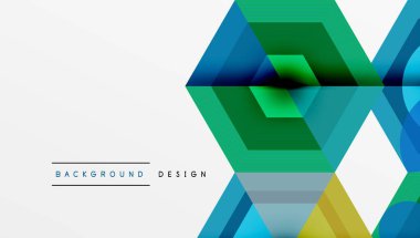 Soyut geometrik desen. Altıgenler çakışıyor, canlı gradyanlar yaratıyor. Modern tasarım havalı maviler, yeşiller, sarılar. Temiz estetik.