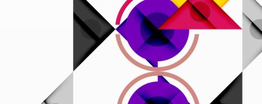 Soyut geometrik bileşim. Şekiller örtüşüyor, canlı renk farklılıkları yaratıyor. Minimalist tasarım, modern estetik.