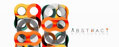 Soyut geometrik şekiller örtüşüyor, canlı renk eğimleri yaratıyor. Modern tasarım elementleri dinamik görsel kompozisyon önerir.